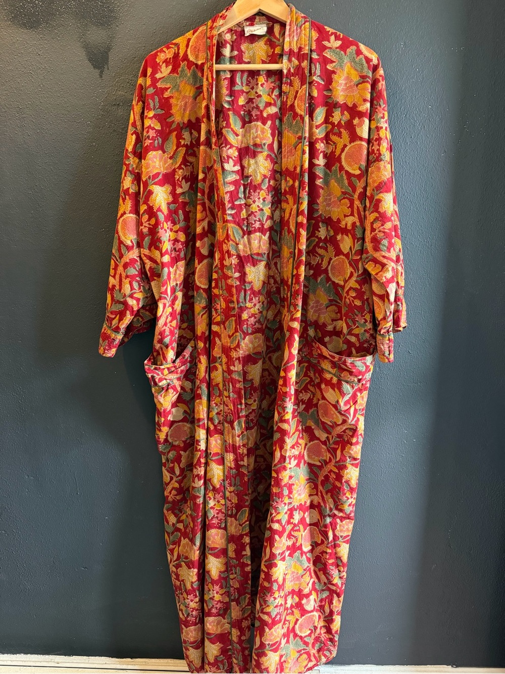 Floral Red l Kimono with no belt